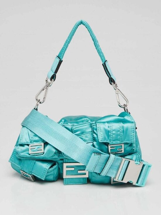 Fendi Handbags - Fendi Green Nylon Convertible Multipocket Belt Baguette Bag 8BR808